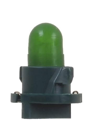 Лампа подсветки салона и панели приборов 14V 80mA T4.8 - пластик. цоколь (зелёный) 