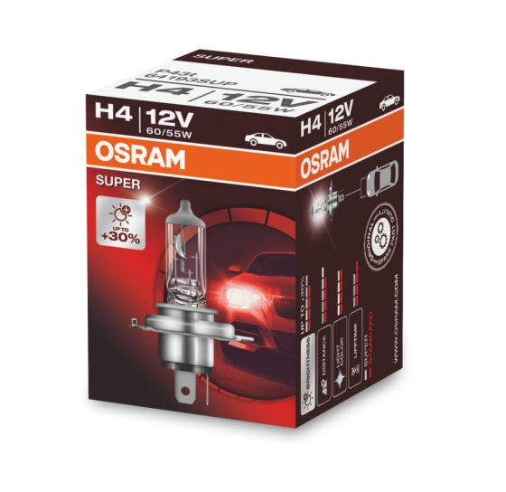OSRAM SUPER H4 12V 60/55W +30%