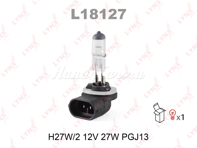 Лампа противотуманной фары H27W/2 (881) 12V 27W белый цвет, 1 шт. 