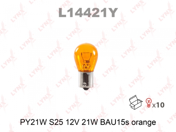 Лампа габаритного освещения РY21W 12V 21W оранжевый цвет, 1 шт.   